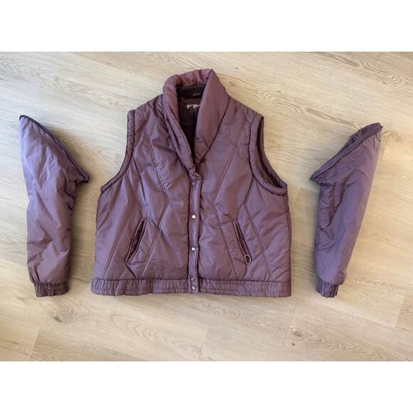Current Seen Large/XL Vintage Quilted Convertible Puffer Jacket Coat Vest - Picture 2 of 10